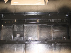 IBM Model M keyboard case inside top after several coats of black vinyl dye
